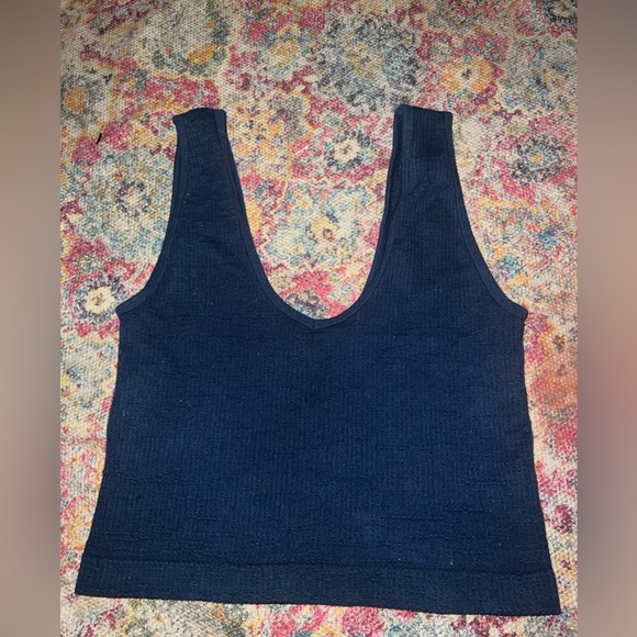 Tops Navy Blue Cropped Tank Poshmark